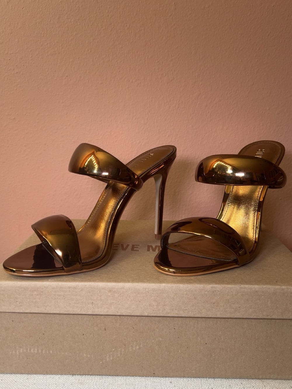 Steve Madden Saturn Bronze Metallic Stiletto Heels Size 8.5
